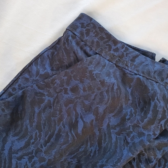 Miss Sixty Brocade Tulip Wrap Skirt Blue Black Animal Print - Picture 6 of 12